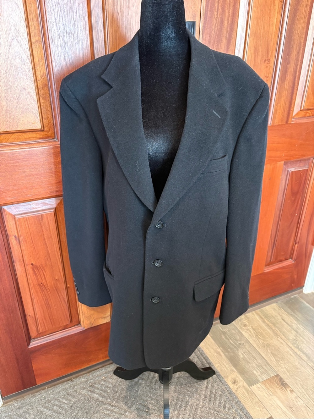 Gianfranco Ruffini Cashmere & Lambswool Blazer Jacket Sz 40R Black Sportscoat